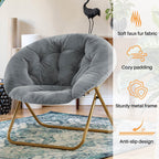 Lounge Chair Modern Style Foldable With Soft and Comfortable Faux Fur Thick Cushion Suitable for Bedroom Home