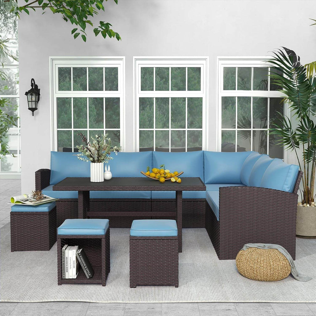 My Depot Outdoor Rattan Sofa 7-Piece Set 
Blue
SPMD-OLJOV16