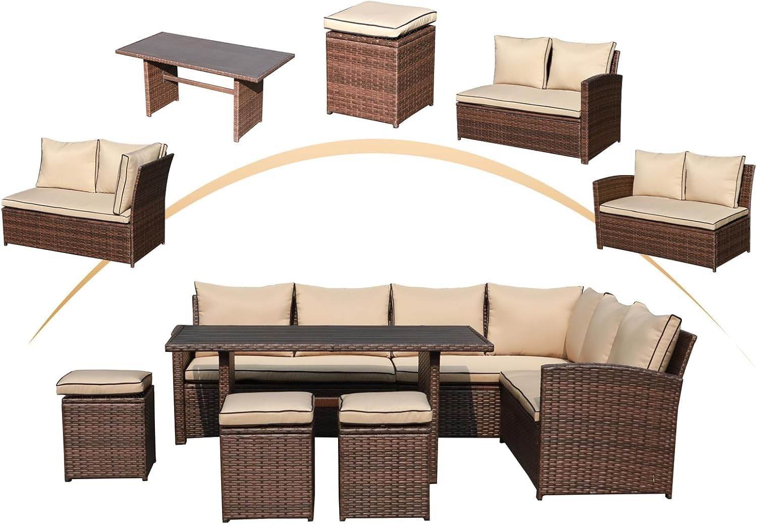 My Depot Outdoor Rattan Sofa 7-Piece Set 
Beige
SPMD-0LJOV14