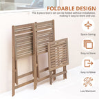 Patio Furniture Set 3 Piece Acacia Wood Bistro Table and Chairs Set of 2 Outdoor Bistro Patio Set Folding Patio Chairs and Square Table for Balcony, Porch, Garden
