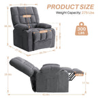 Recliner Vibration Massage Home Theater Seat with Lumbar Support and Heating, Adjustable Electric Lift Chair for Living Room