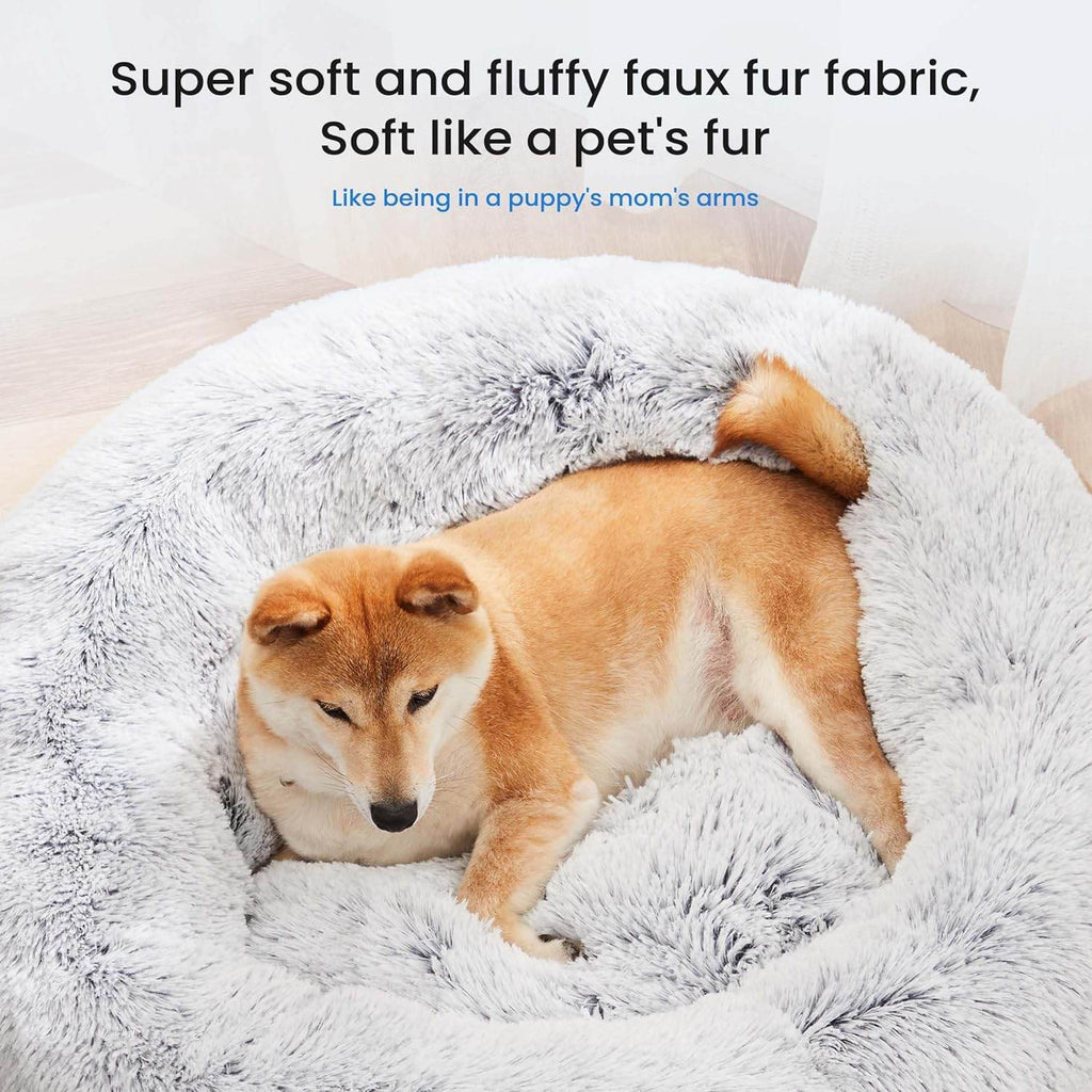 MyDepot Round Pet Bed 
super soft and fluffy faux fur fabric,Soft like a pet's fur
