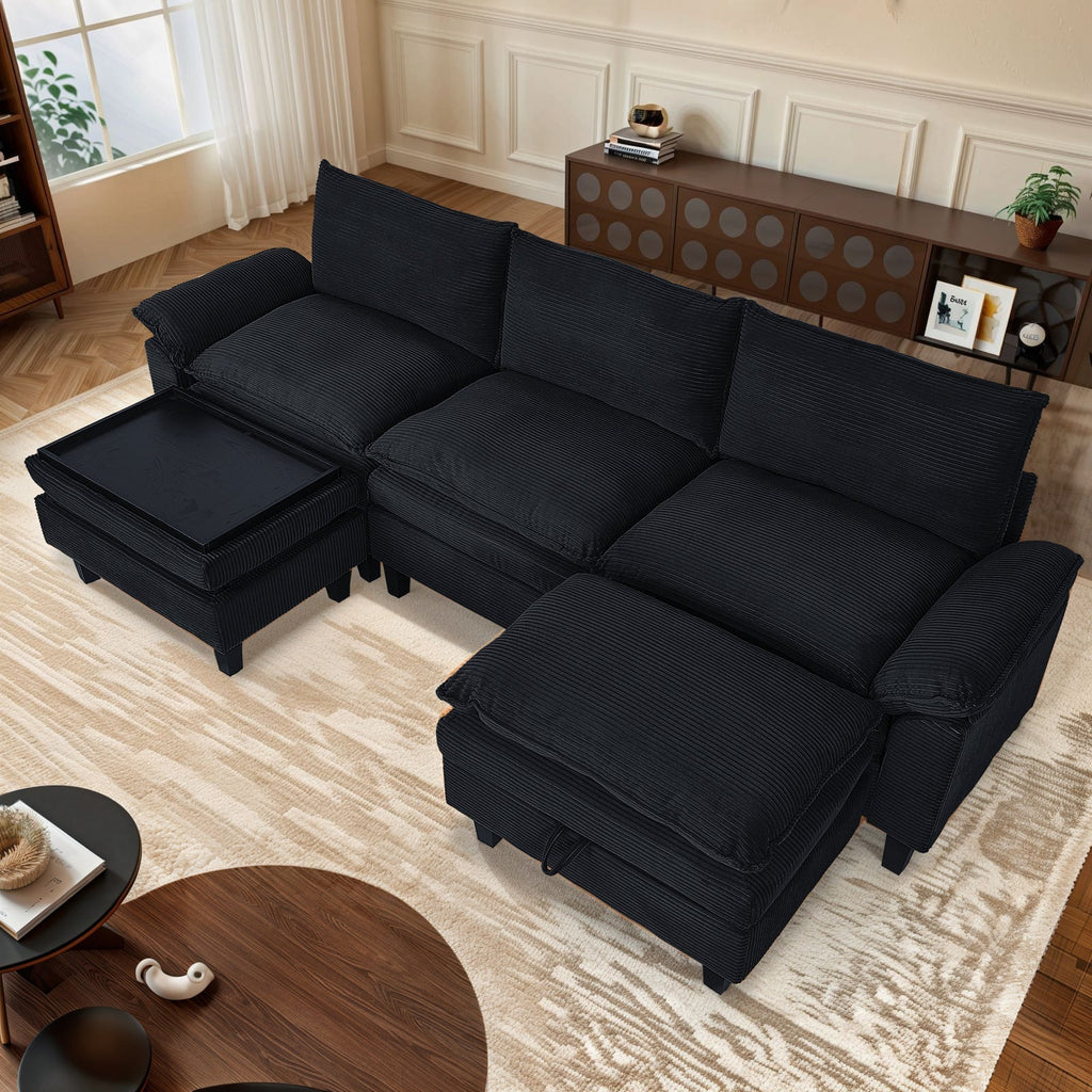 MyDepot Sectional Sofa Corduroy Cloud Couch
Black
SPMD-2181BK-3-1-1