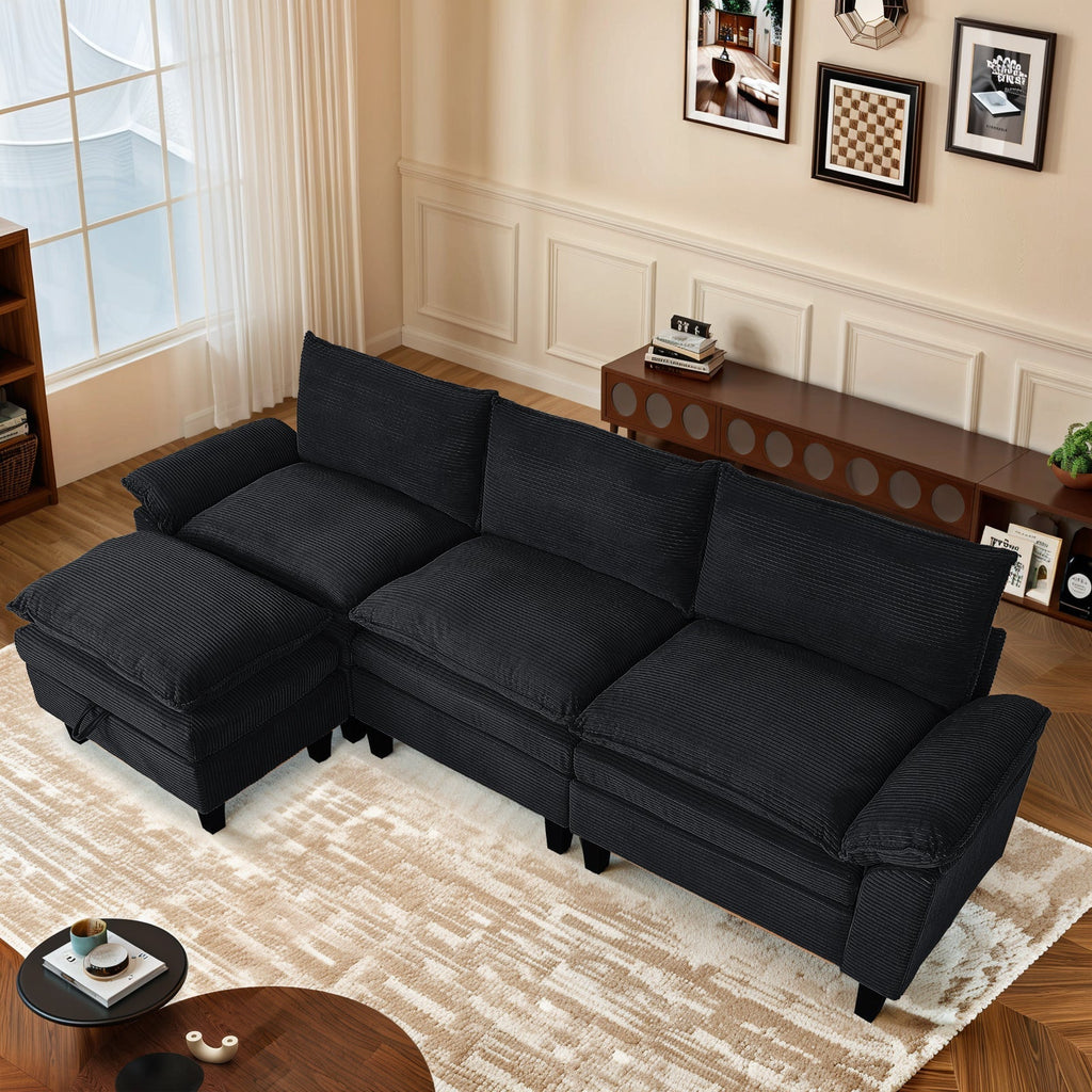 MyDepot Sectional Sofa Corduroy Cloud Couch
Black
SPMD-2181BK-3-1