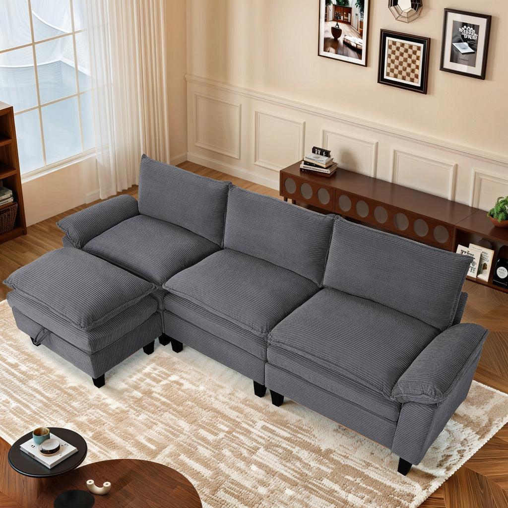 MyDepot Sectional Sofa Corduroy Cloud Couch
Gray
SPMD-2181GY-3-1