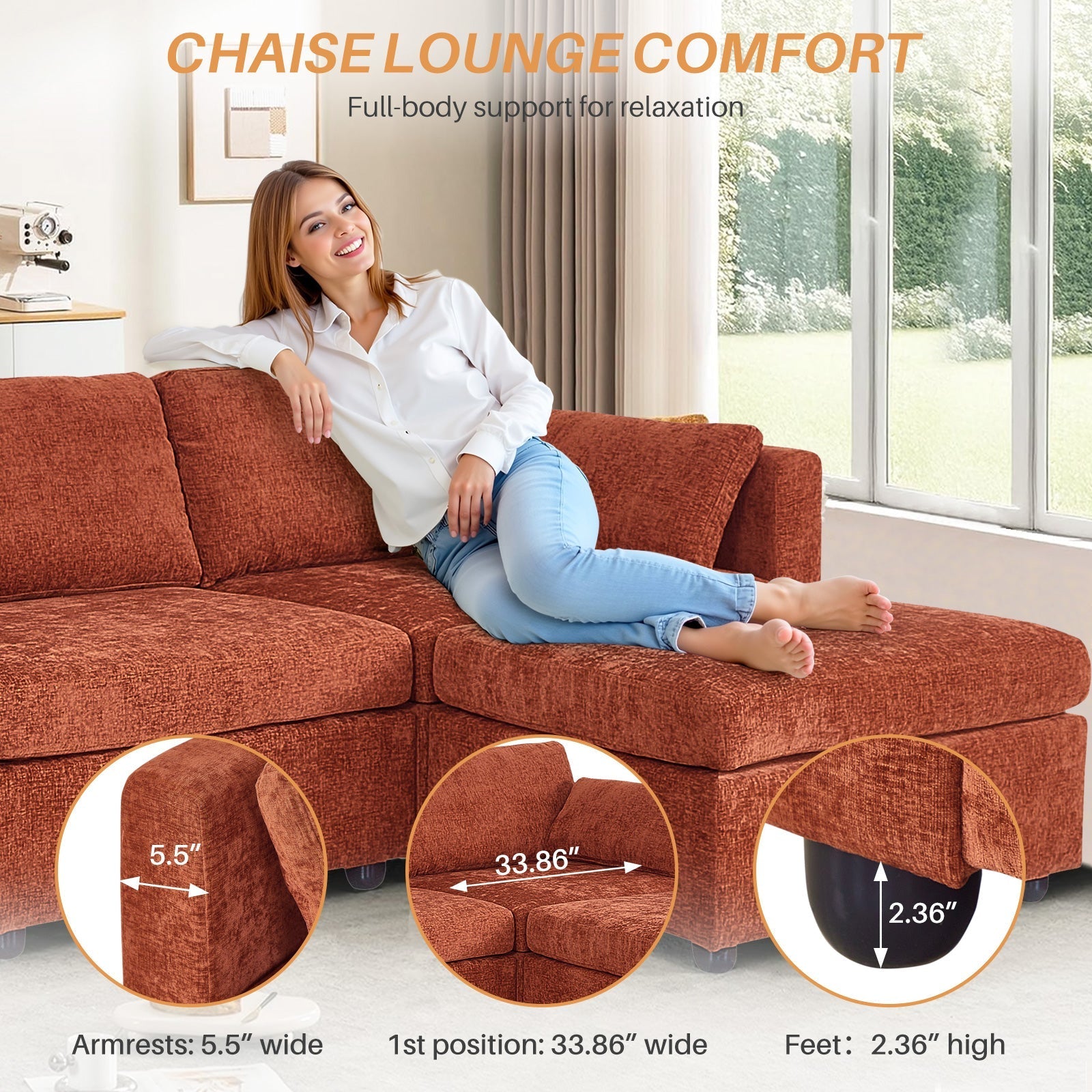 MyDepot Sectional Sofa
CHAISE LOUNGE COMFORT