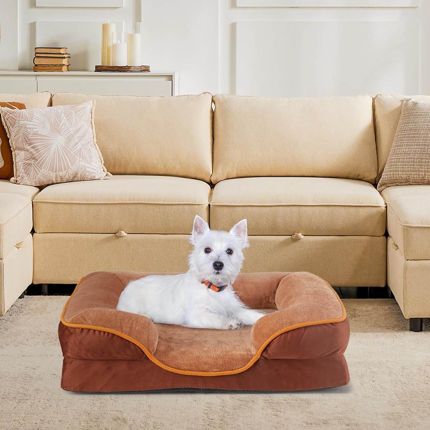 MyDepot Square Pet Bed 
Brown