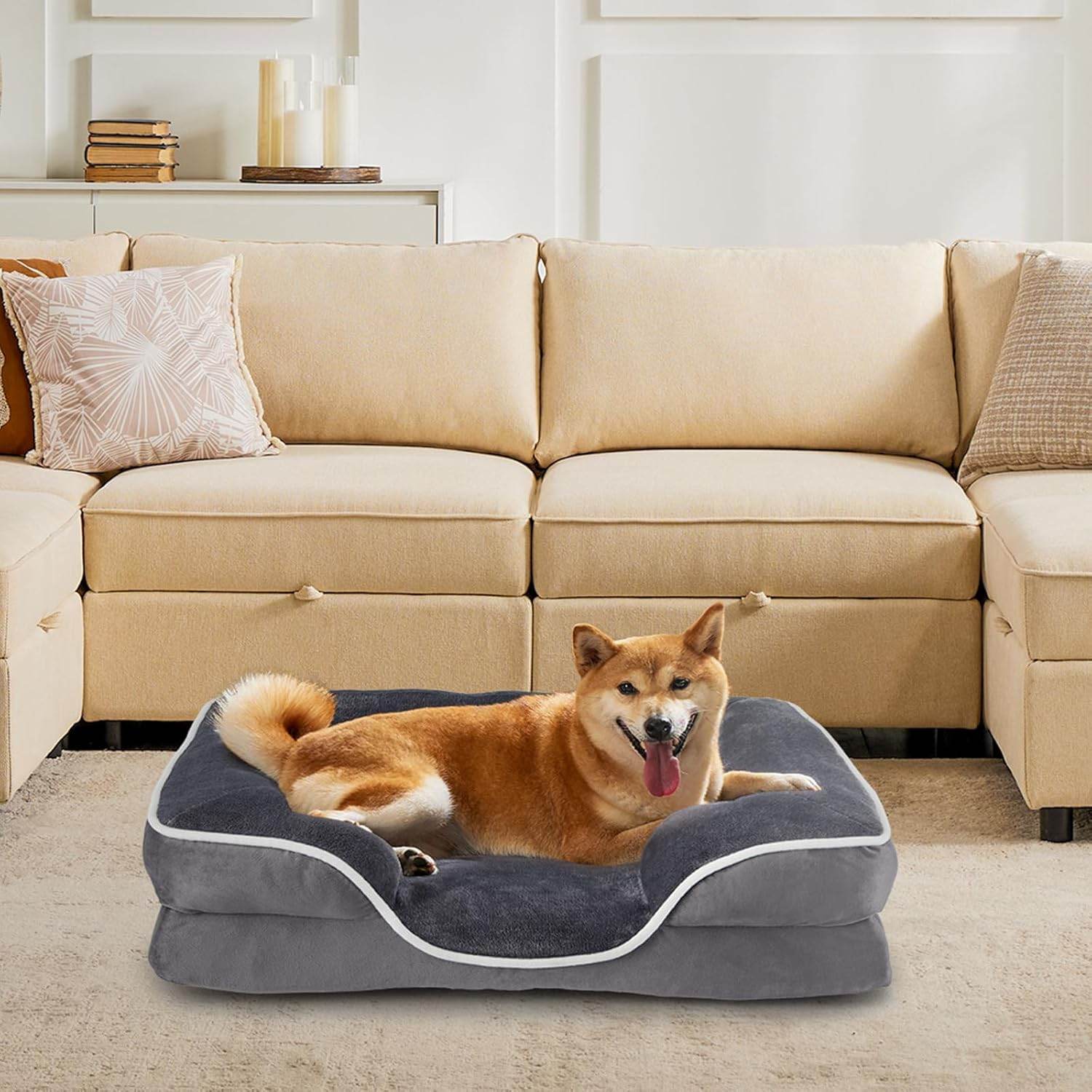 MyDepot Square Pet Bed 
Gray