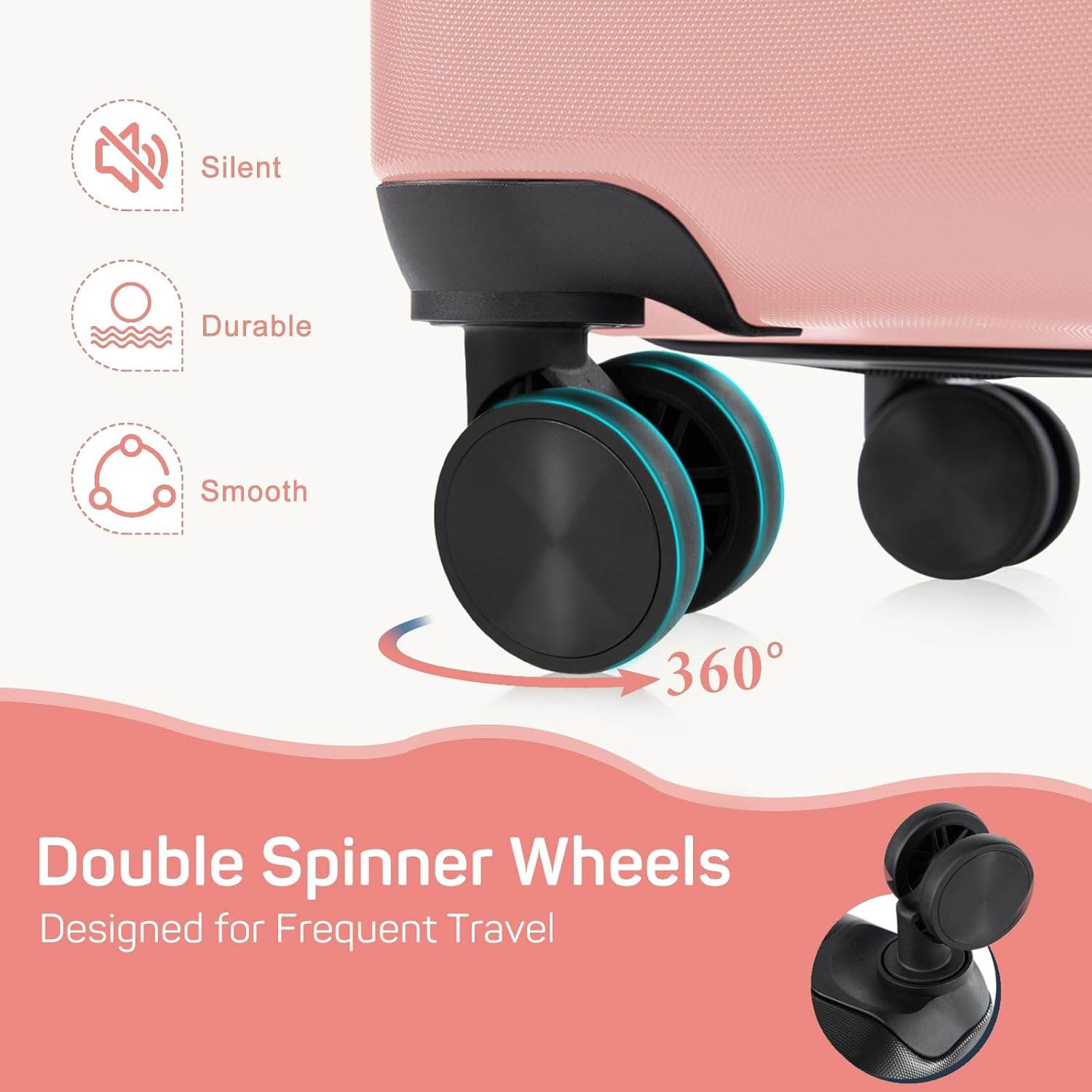 Luggage Suitcase with TSA Lock, Hard Shell Rolling Suitcase with Spinner Wheels, Expandable Lightweight Luggage