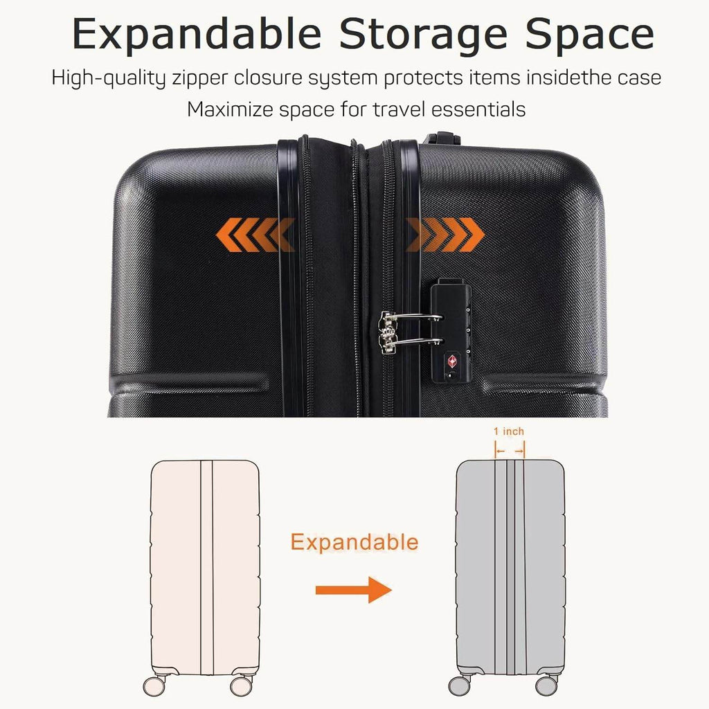 Luggage Suitcase with TSA Lock, Hard Shell Rolling Suitcase with Spinner Wheels, Expandable Lightweight Luggage