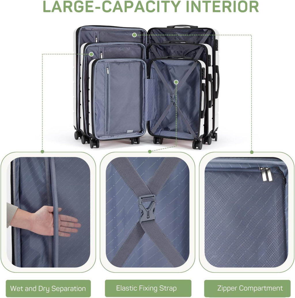 Luggage Suitcase with TSA Lock, Hard Shell Rolling Suitcase with Spinner Wheels, Expandable Lightweight Luggage