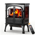Airdown 26" Electric Fireplace Heater, 1500W FreeStanding Fireplace Stove with 3D Realistic Flame Effect, Energy Saving Space Heater for Indoor Use